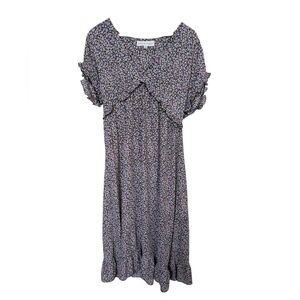 Emma & Michele Ditzy Floral Y2K 90s Style Maxi Dress Ruffle Sleeve Summer Spring